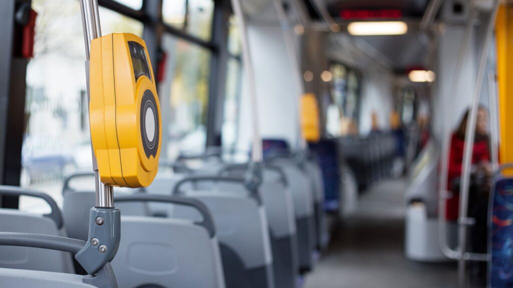 An image inside the public transport bus